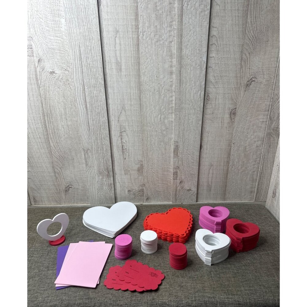 Valentines Day Lot Foam Project Craft Kit Heart Shapes Photo Frames Classroom